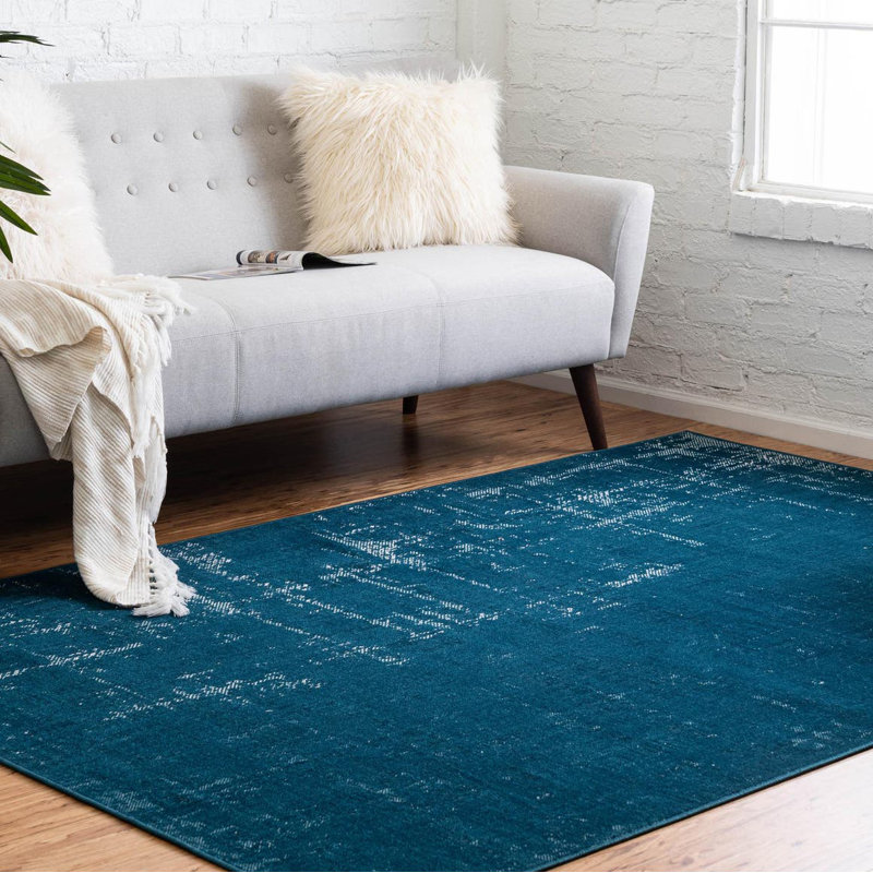 Area Rug, Blue, Rectangle 4'1" x 6'1"