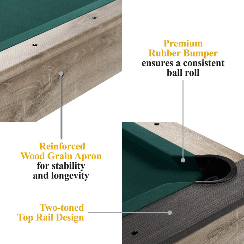 Barrington Billiards Westmont 3-in-1 Combination Table includes 7’ Billiard Table, Table Tennis and Dining Top with Game Accessories & Rolling Storage Caddy