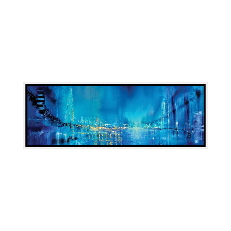 Seagulls Over The Bridges by Annette Schmucker - Floater Frame Panoramic Print on Canvas, 121.92 cm H x 40.64 cm W