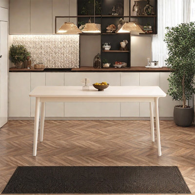 Rock plate table home simple white solid wood