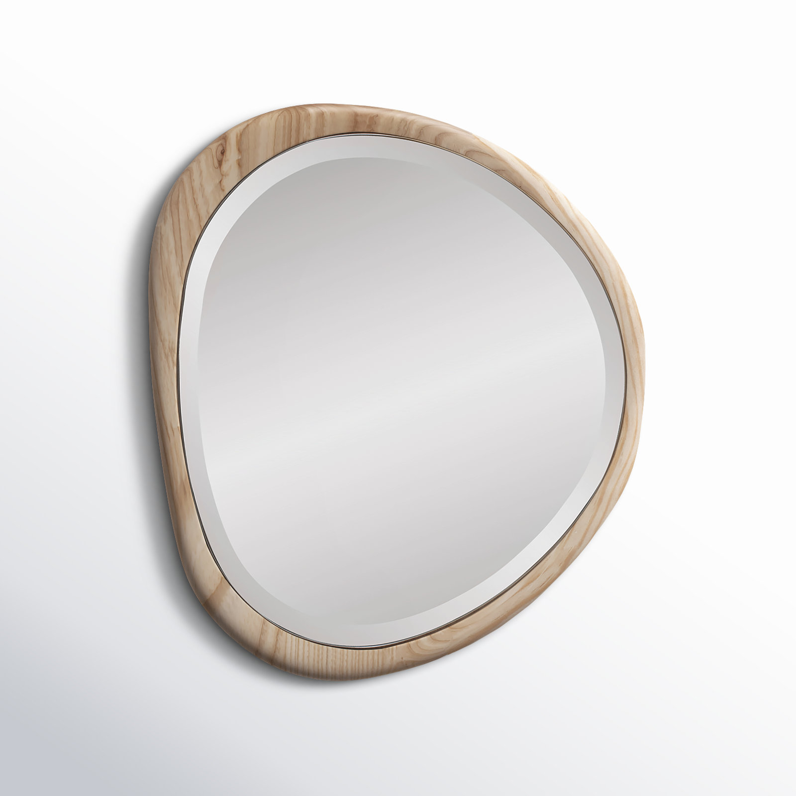 Anthea Solid Wood Asymmetrical Mirror, 19" x 17"