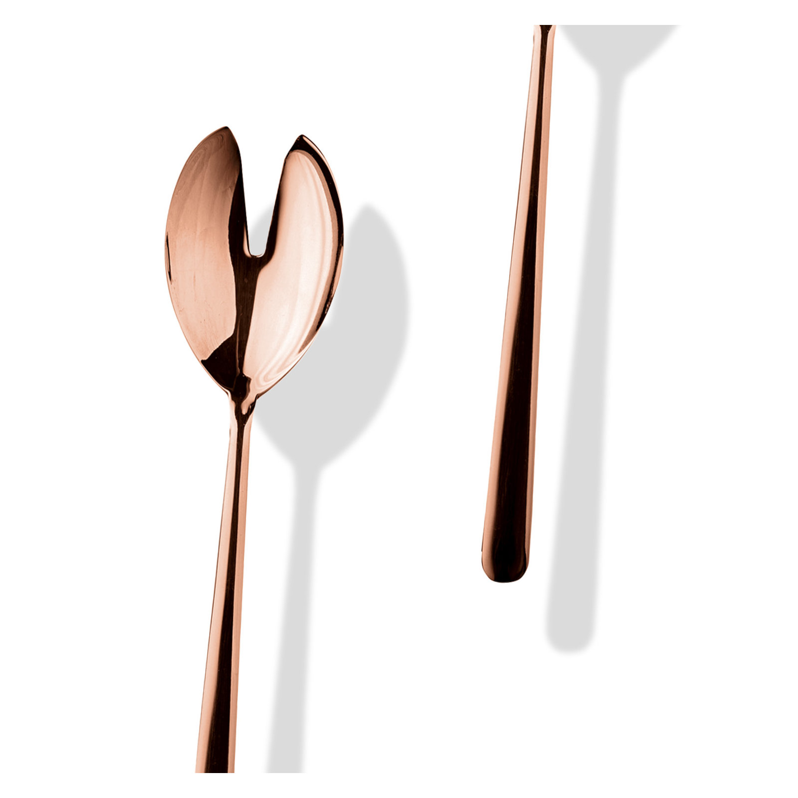 Salad Servers (Fork and Spoon) Linea, Bronze