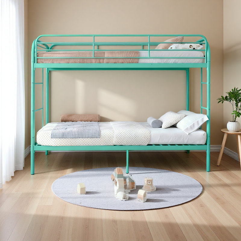 Metal Bunk Bed Twin Over Twin, Heavy Duty Bunk Beds With 2 Ladders And Full-Length Guardrai, No Box Spring Needed, Easy Assemble