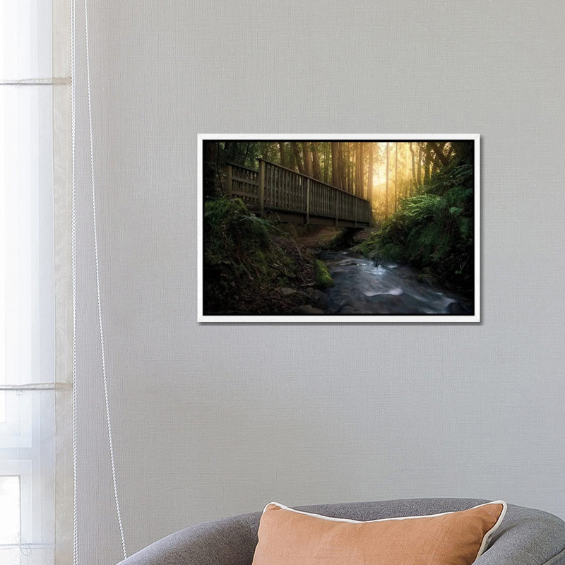 Cascade 1 Piece Wall Art on Canvas, 66.04 cm H x 45.72 cm W, White Framed