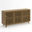 Mid-Century Modern 59" Solid Wood Buffet Cabinet with Adjustable Shelf