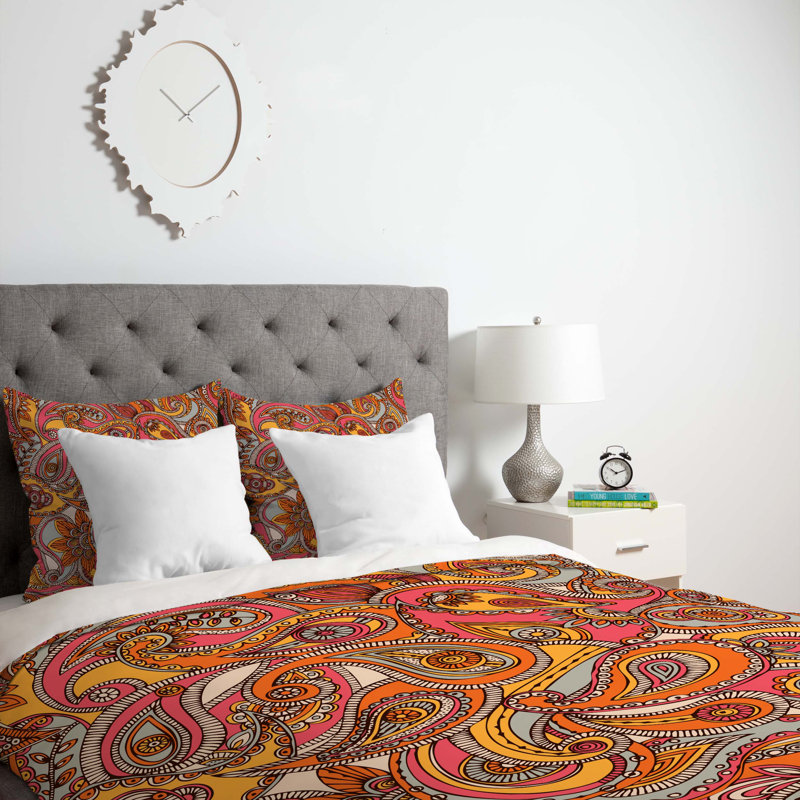 Housse de couette Spring Paisley, Housse de couette pour grand lit, Poids léger