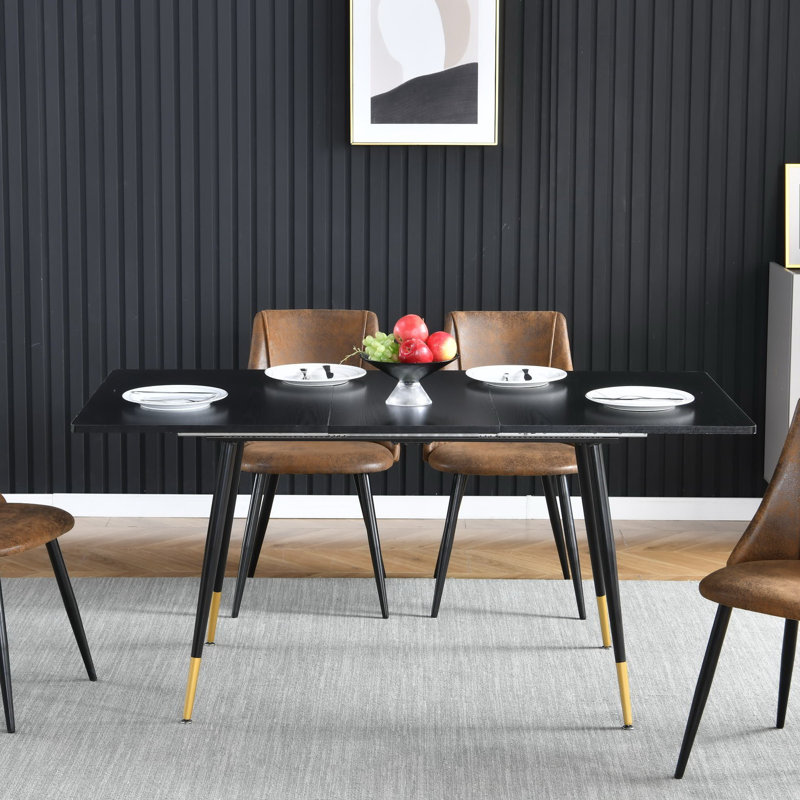 Align Metal Base Dining Table, Black
