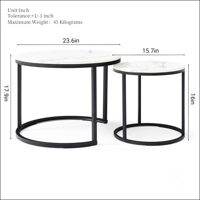 Ensemble de 2 tables basses, Noir