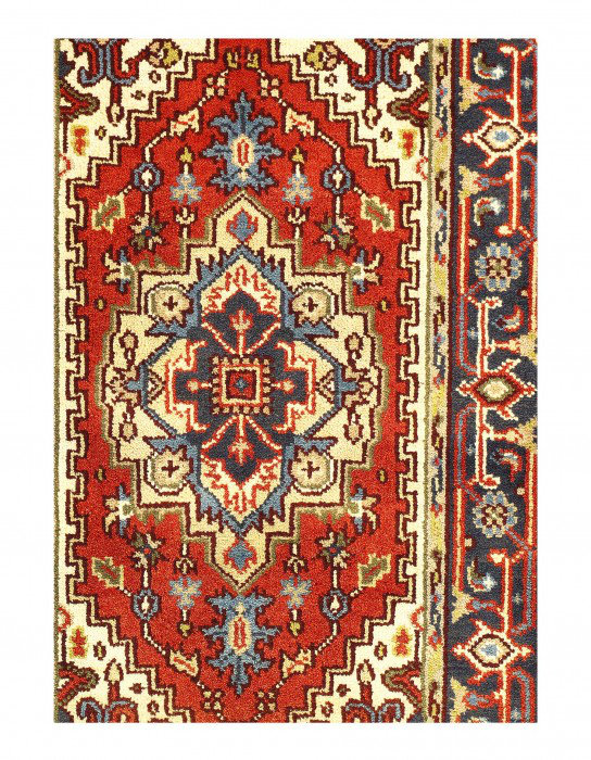 Tapis rectangulaire en laine d'agneau rectangulaire unique 5 pi 2 po x 3 pi Demontrell