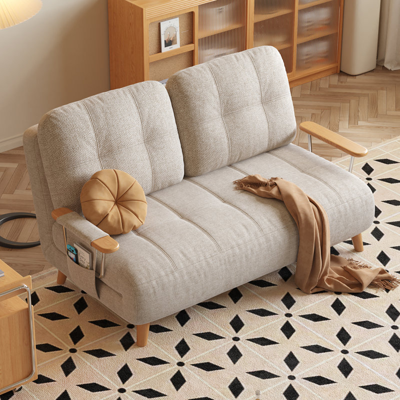 This 3-in-1 Convertible Sleeping Chair features an Adjustable Backrest and is Suitable For Studies, Offices, or RVs., Beige