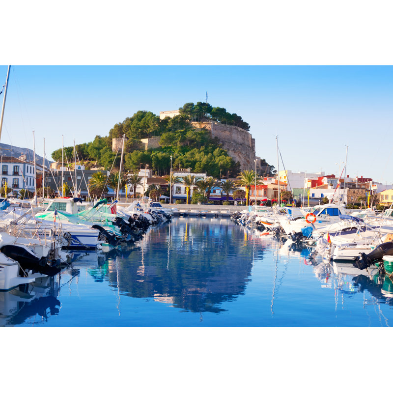 Denia Port Village by LUNAMARINA - Wrapped Canvas Print, 30cm H x 46cm W