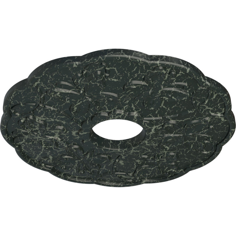 Médaillon de plafond Endalathane Peralta, P 17 3/4 po x P 3 3/4 po x P 1 po (convient aux auvents jusqu'à 4 5/8 po), finition cuivre patiné peint à la main