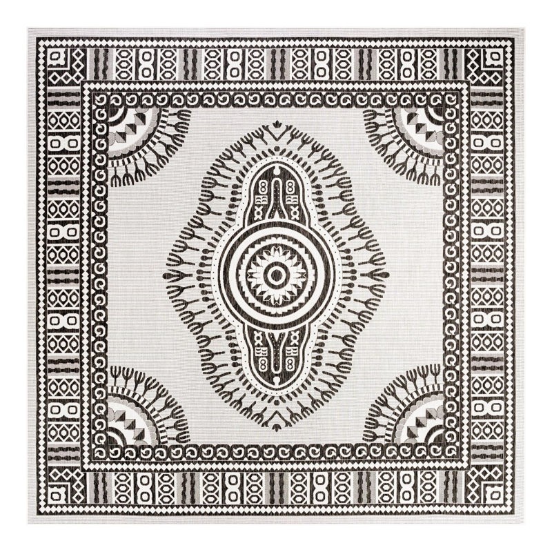 Outdoor Traditional Area Rug, Square 13'1"