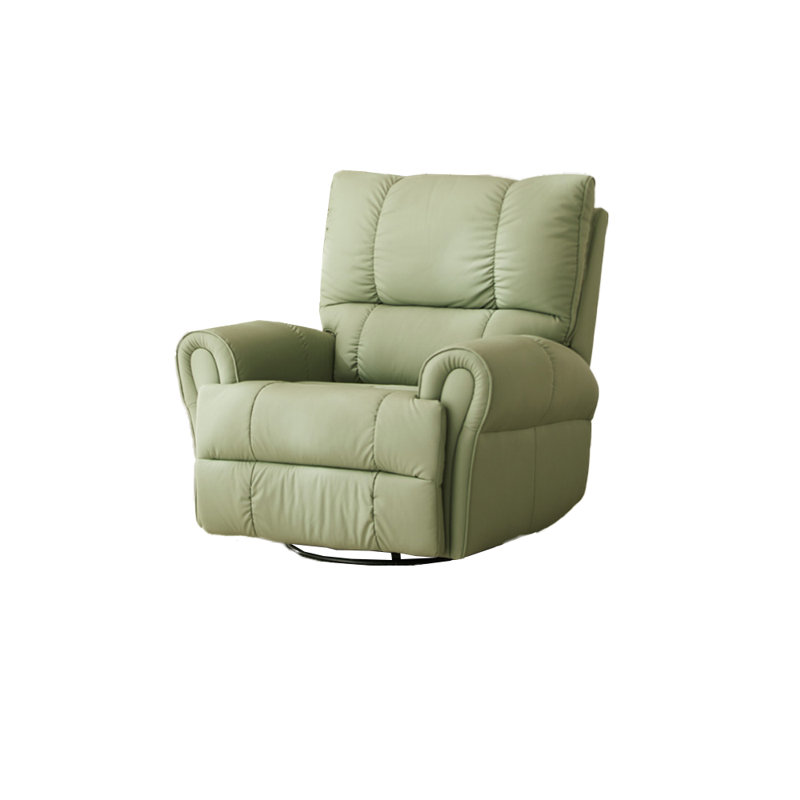 Oege Faux Leather Recliner, Green Faux Leather