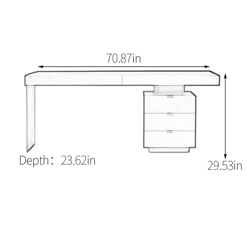 Bureau de menuiserie Stable, H 29,53 po x l 70,87 po x P 23,62 po