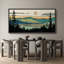 «Green Abstract Mountain Forest Landscape Extra Large», reproduction d'art sur toile encadrée-111666043-107118548
