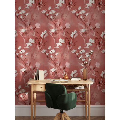 Rouleau de papier peint rose Rose