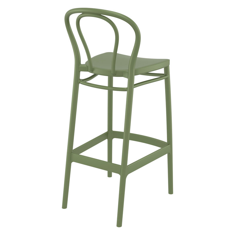 Tabouret de bar à dossier plein 41,7 po Farrah, Vert olive, Tabouret de bar (siège d'une hauteur de 29,5 po)
