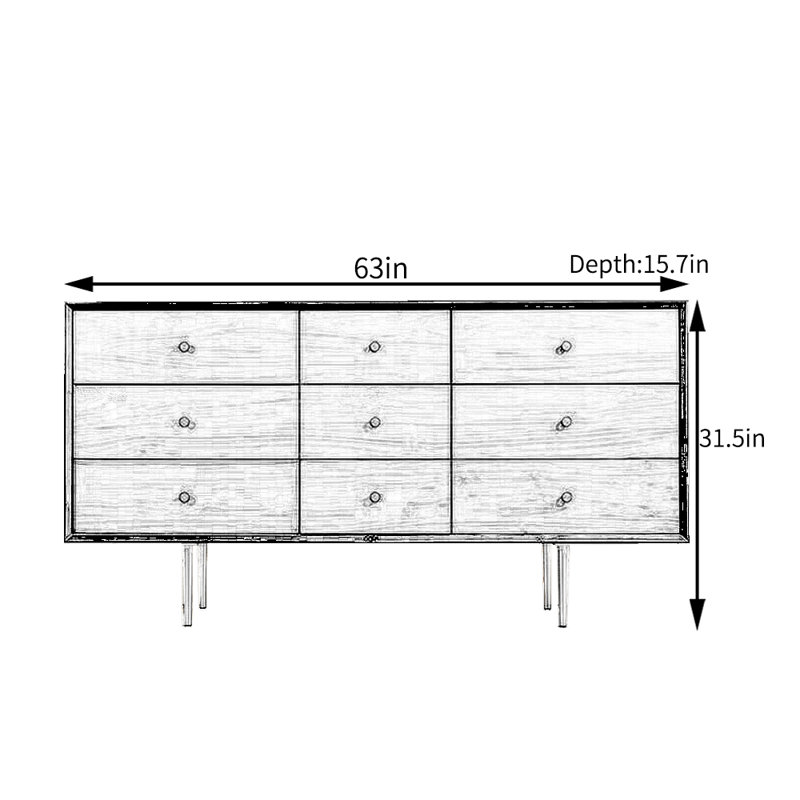 Buffet minimaliste en bois massif multifonctionnel