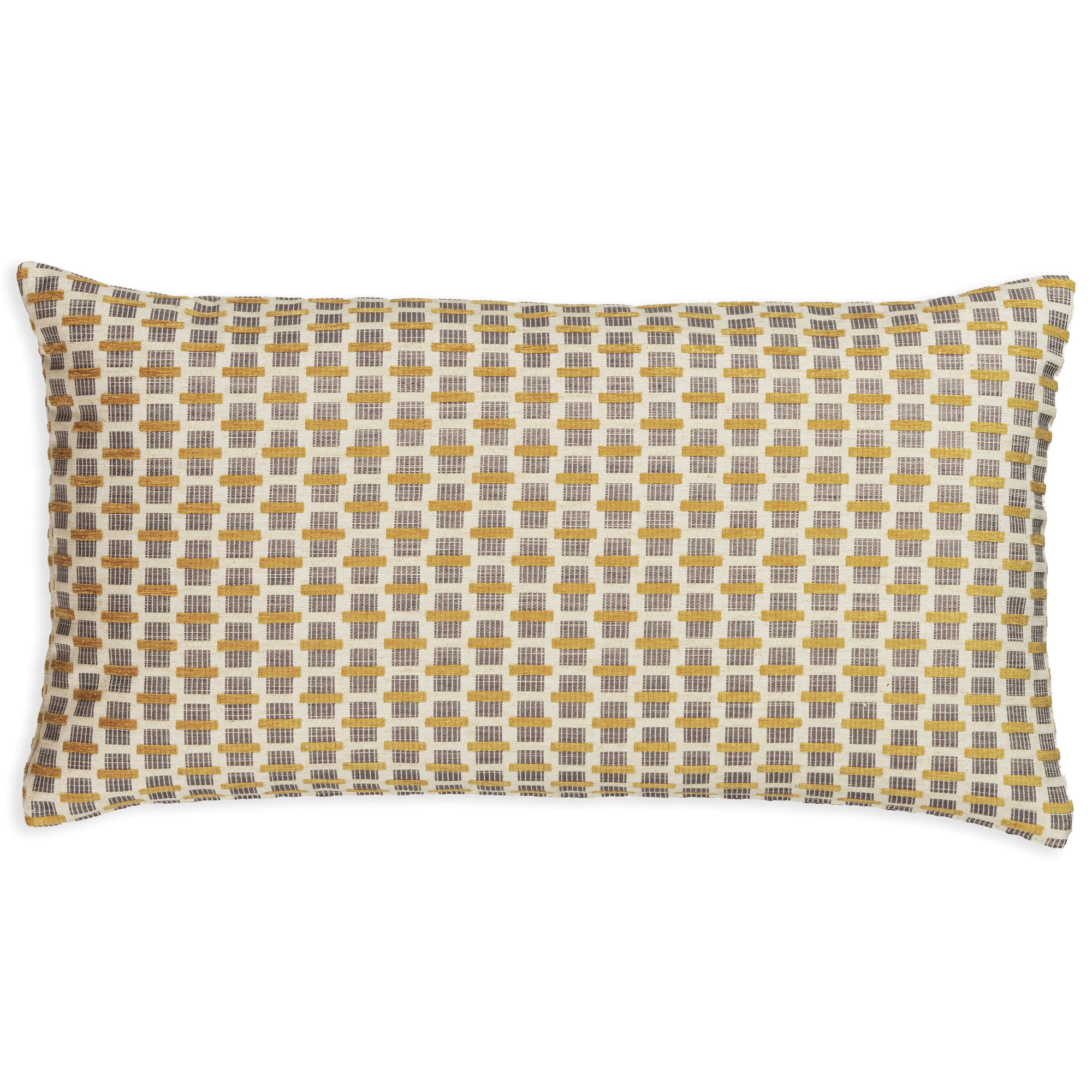 Hansah Pillow, Amber Geometric 2, Feather, Rectangle 12"H x 21"W