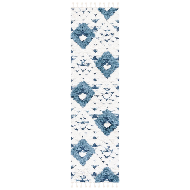 Imraan Tassel Shag Performance Geometric Rug, Runner 2'3" x 10'