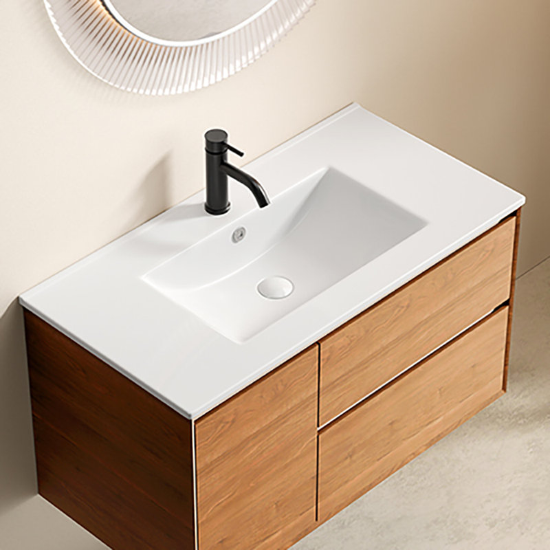36 Inch Bathroom Vessel Sink, Ceramic Bathroom Vanity Sink Top Without Overflow, Convenient For Storing Personal Items