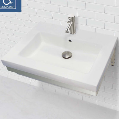 Lavabo de salle de bain mural 24 po avec trop-plein lilas bain Classically Redefined