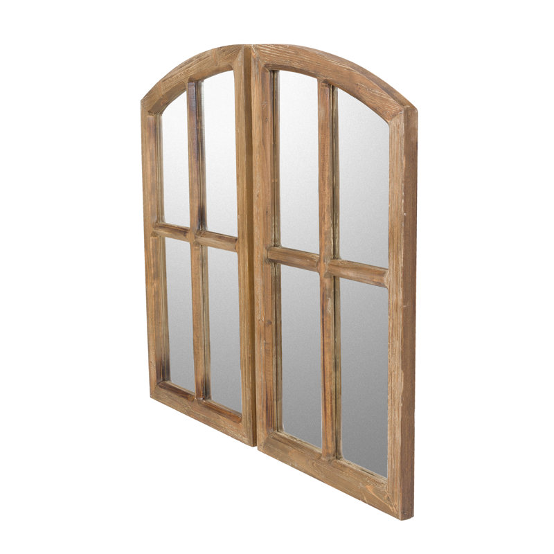 Ensemble de miroir de ferme Jolene, 27 po x 32 po, Noyer