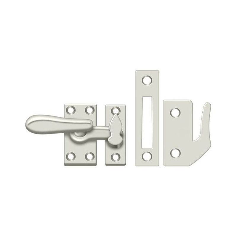 Verrou de fenêtre Deltana CF066U14, fermeture à battant, petit, nickel poli, Nickel poli, H 1,3 po x l 1,5 po x P 0,5 po