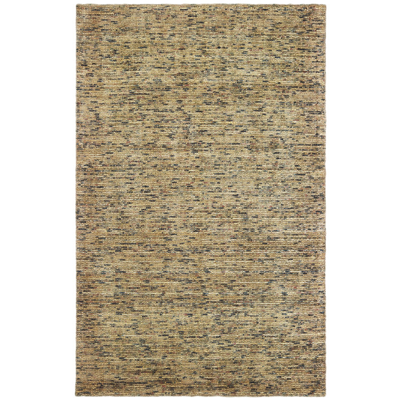 Legends Handmade Tufted Wool/Viscose Gold/Green Area Rug, Rectangle 10' x 13'