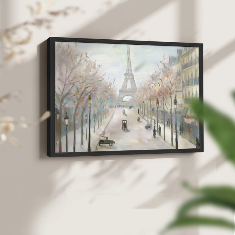 Paysage, série -LI - Reproduction encadrée - Restickable, H 8 po x l 10 po, Noir, noir, noir, noir