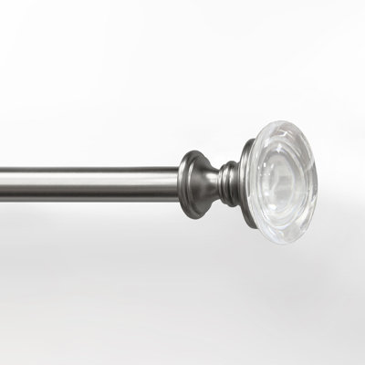 Tringle à rideau simple ajustable 3/4 po Plympt Nickel brossé / noir mat