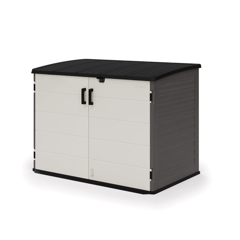 Black 6 x 4 ft Steel-Reinforced Resin Horizontal Shed