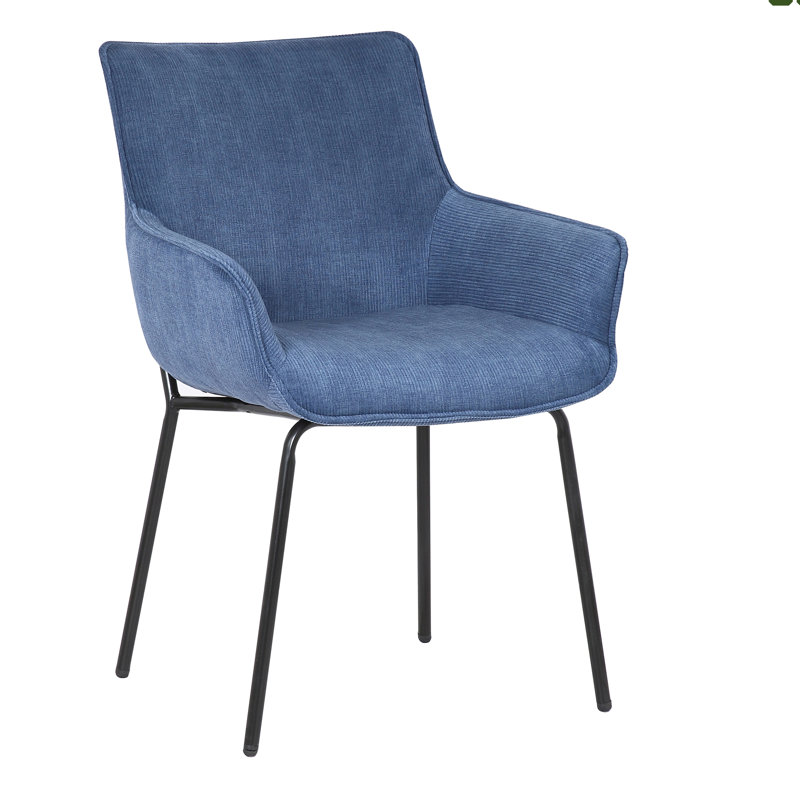 Chaise avec accoudoirs rembourrée Lizabeta, bleu