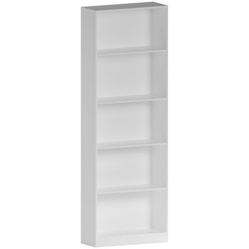 142cm H x 60cm W Standard Bookcase, White, 175 cm H x 60 cm W