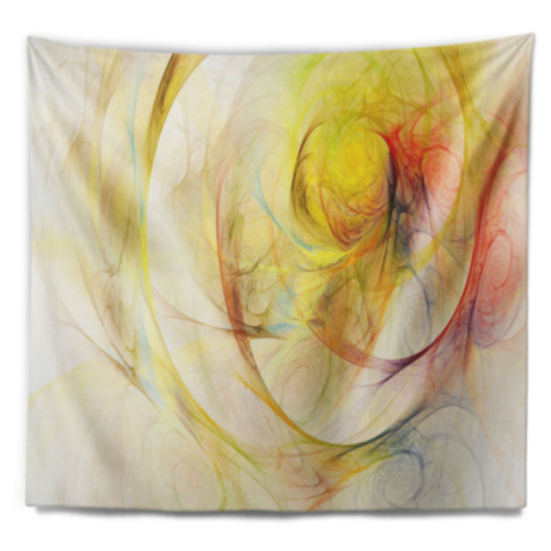 Tapisserie jaune de ciel d'orage, H 78 po x l 92 po