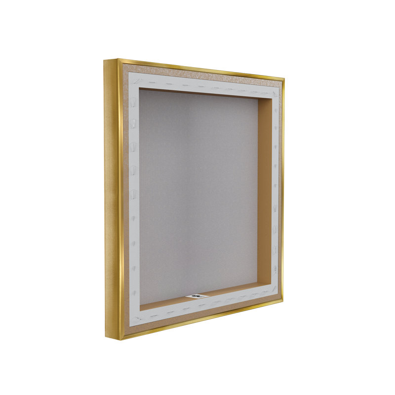 Egrets Color Pop Flowers 2 PC Framed Floater Canvas Set by Melissa Wang, Gold Floater Framed, 18" H x 18" W