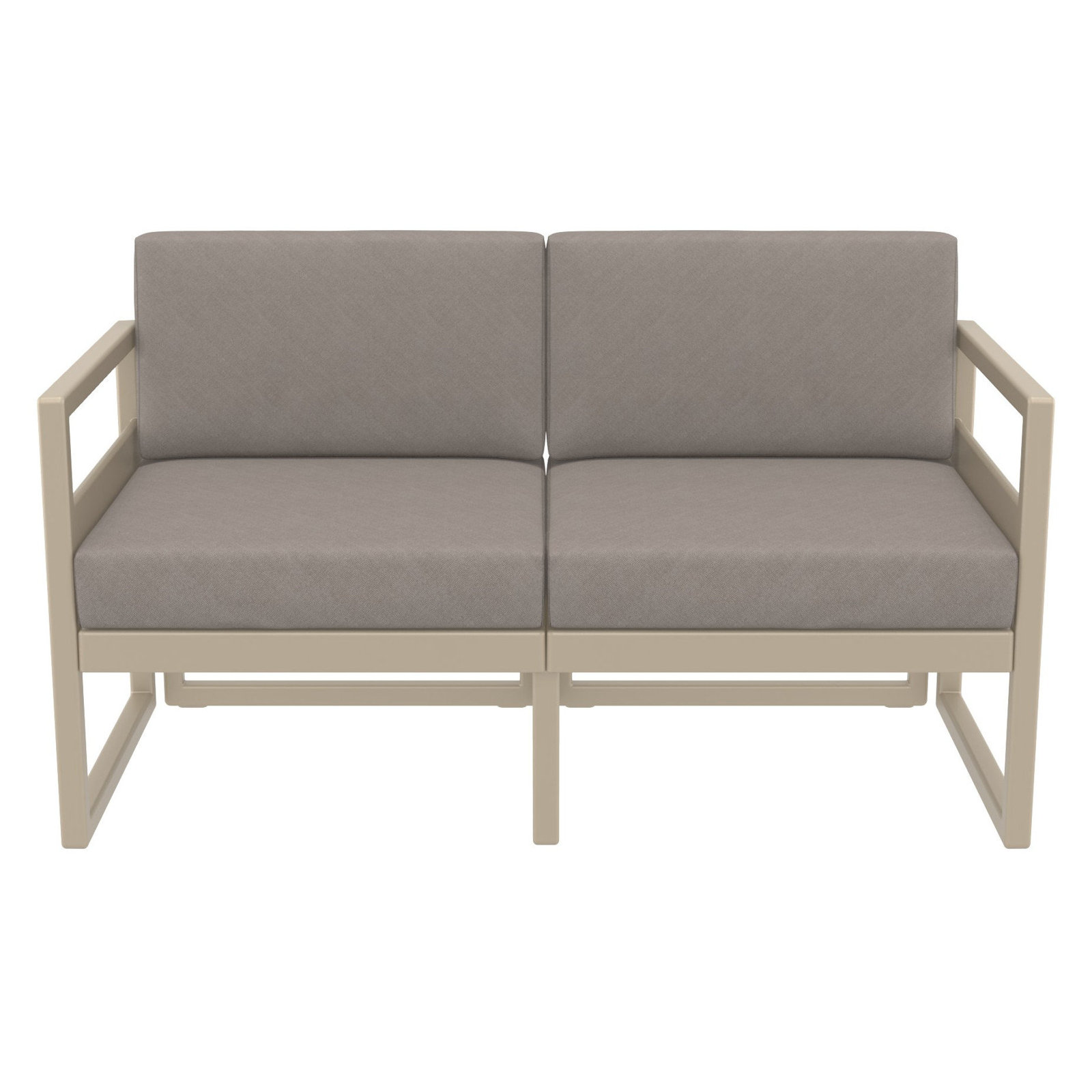 Lane 58'' Wide Straight Loveseat with Cushions, Taupe, Taupe
