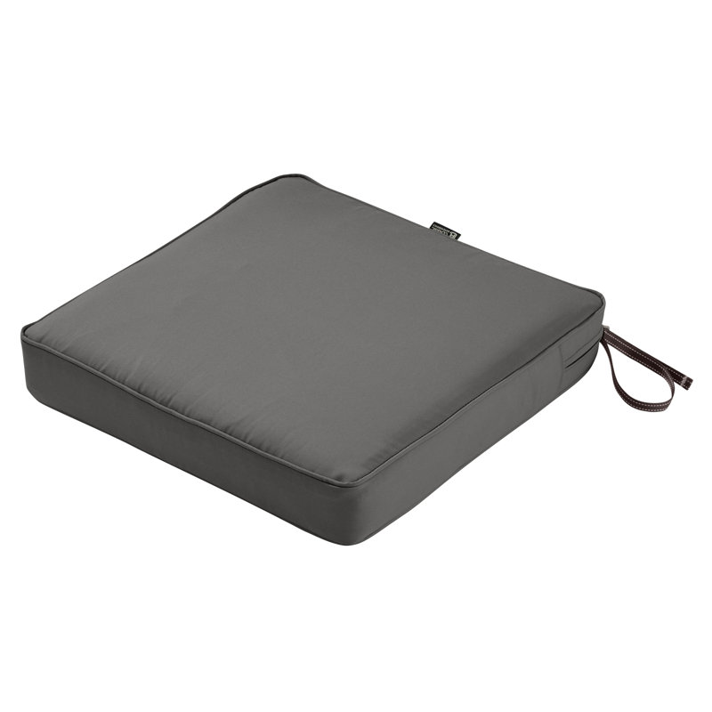 Pina Outdoor Dining Chair Seat Cushion, Light Charcoal Gray, 3" H x 19" W x 19" D