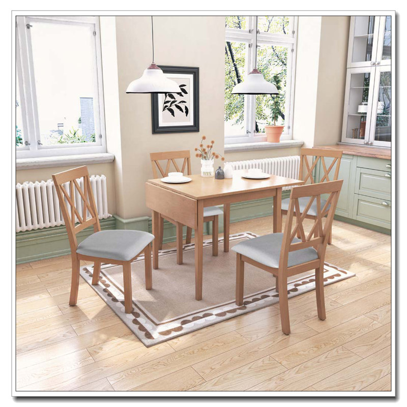 Ensemble de table de salle à manger pour petits espaces, 5, Naturel
