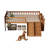 Bed Frame With Storage Shelf, Wooden Bed Frame With Slide And Ladder,Platform Twin Size Bed With Guardrail, No Box Spring Needed-1233367932