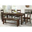 Banc de salle à manger en bois massif 52 po x 13 po, brun transitionnel classique, 52 po x 18 po