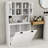White Laundry Storage Cabinet With Adjustable Shelves And Frame Removable Bags - Finish-536578442