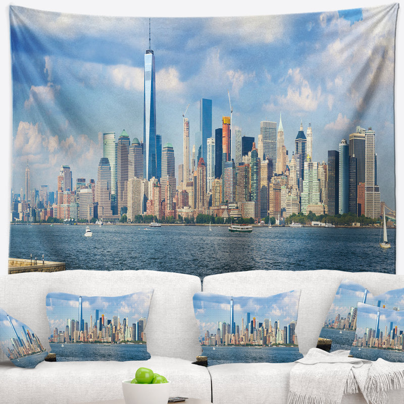 Tapisserie paysage urbain de Manhattan, H 68 po x l 80 po