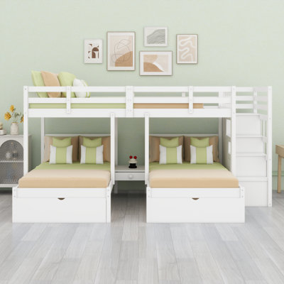 Wood Triple Bunk Bed
