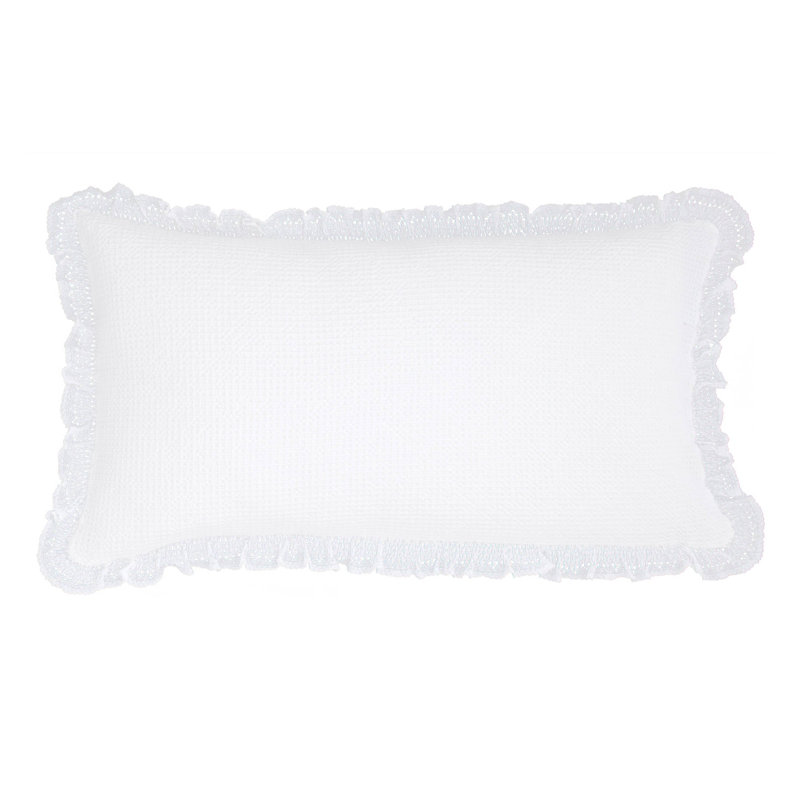 Wruffle Matelasse Lumbar Pillow Cover, White