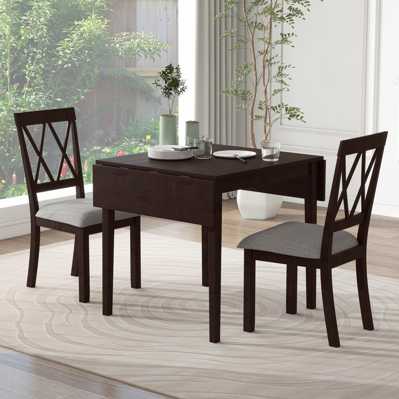 5 - Piece Extendable Dining Table with Chairs, Espresso