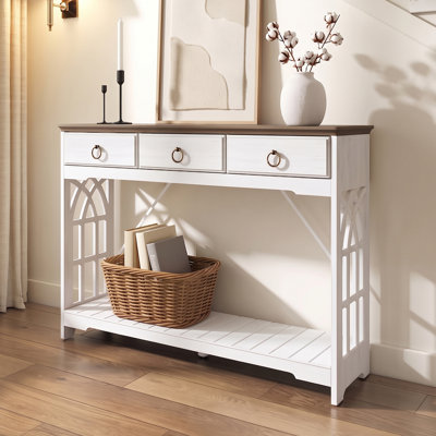 Aisen 43" Farmhouse Console Tables for Entryway with 3 Drawers