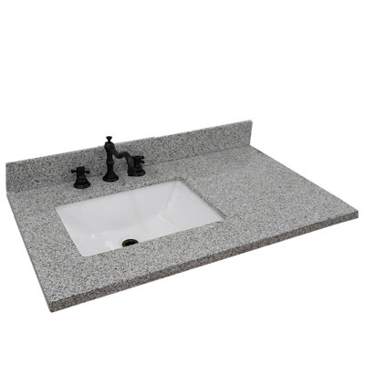 Tangular 37'' Stone Single Bathroom Vanity Top with Sink