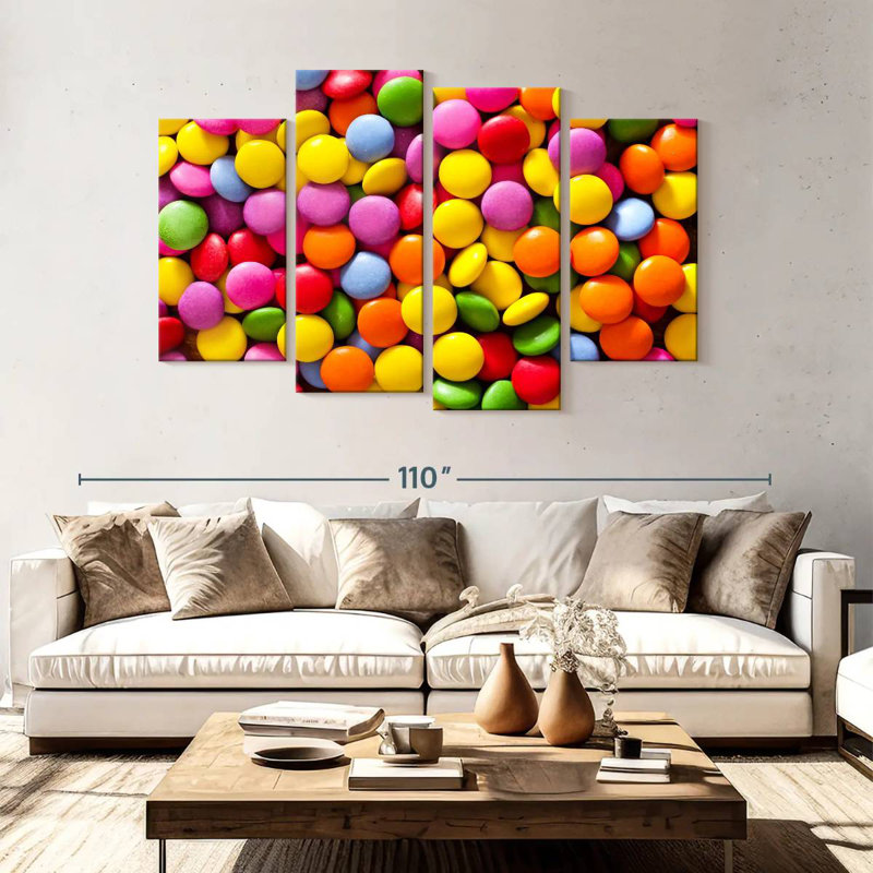 Bonbons colorés Yarlin, H 54 po x l 84 po